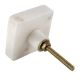 White Square Marble Stone Dresser Knobs
